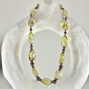 New Faceted Citrine and Sterling Silver Multi Stone Necklace